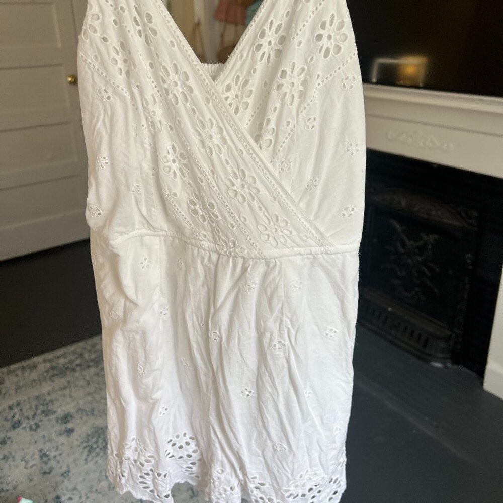 White Ruffle Romper